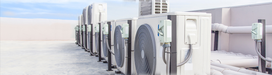 single row of ac units lined up