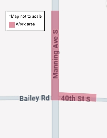 Map of Afton work area