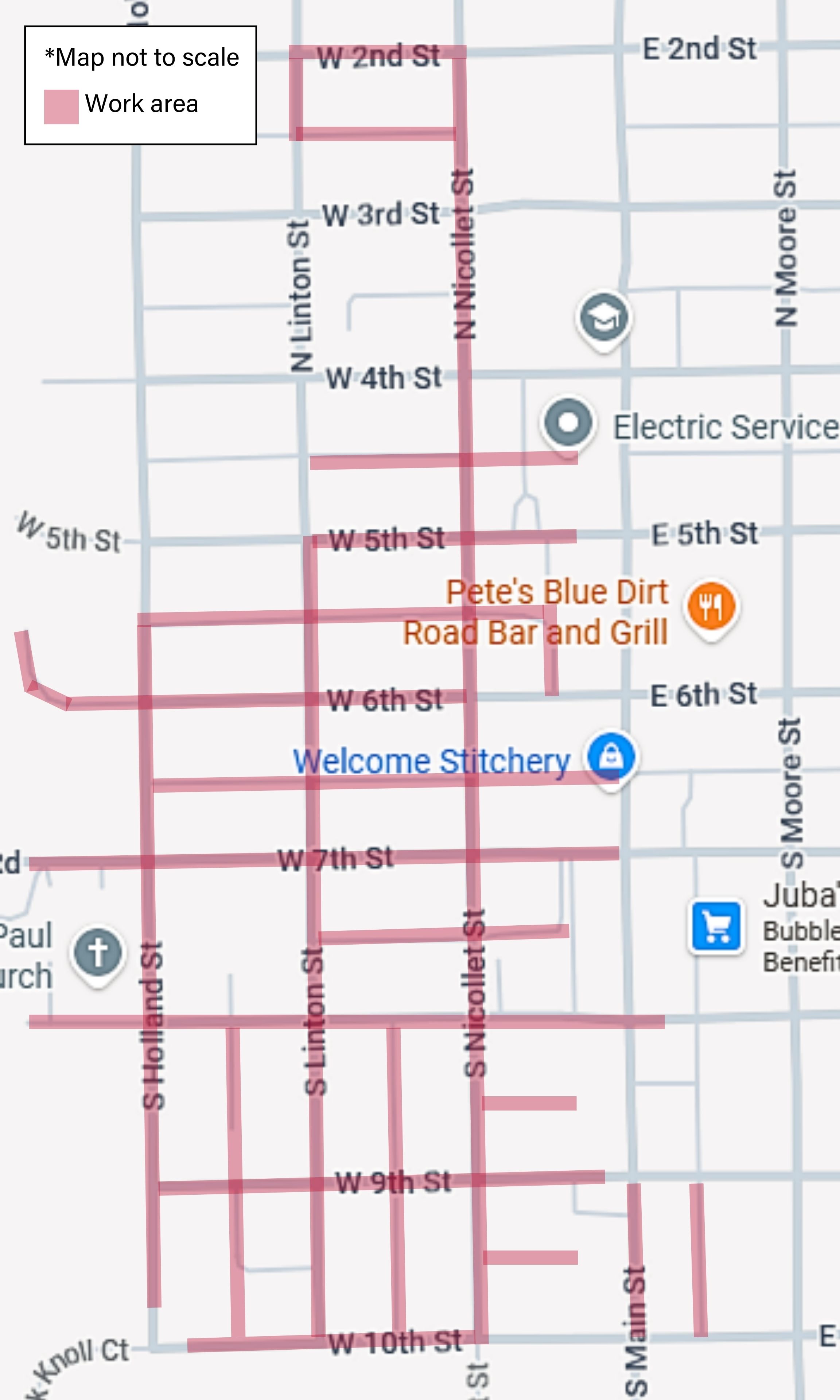 Blue Earth work area