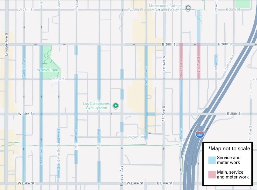 Whittier work area - East of Lyndale