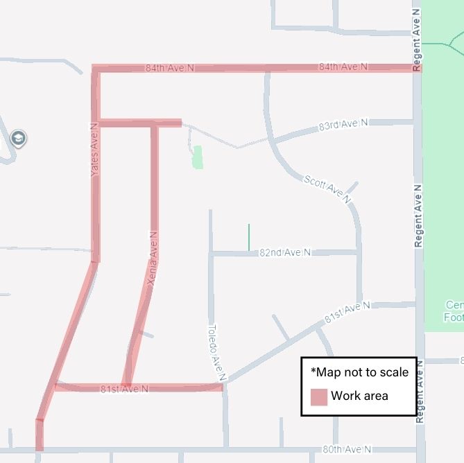 Yates Ave N work area