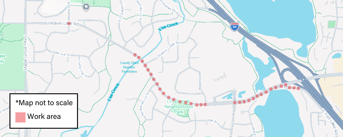 Weaver Lake Rd work area