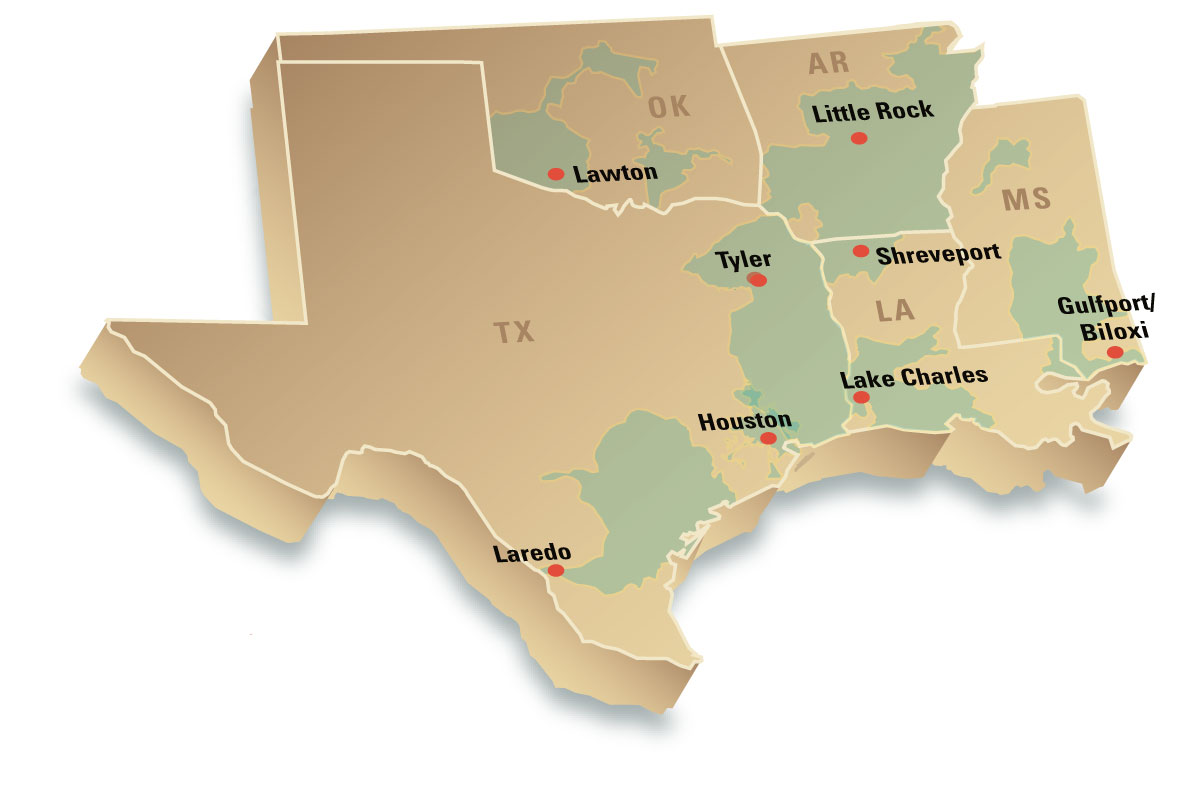 Houston/Texas Transportation Service Map