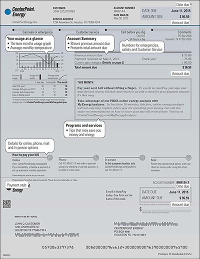 Sample bill