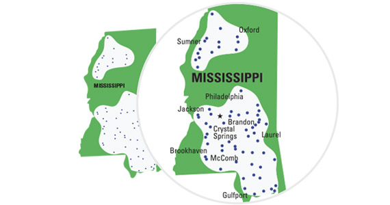 Mississippi communities served