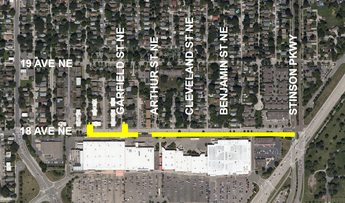 CenterPoint Energy's Map of Mpls 18th Ave NE 92626414.png